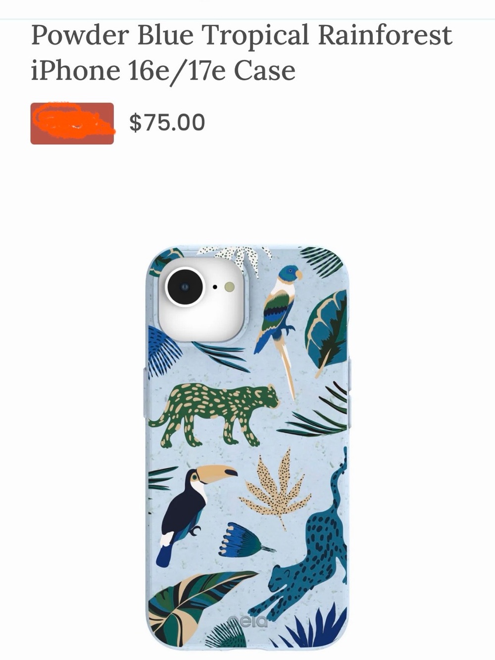 Powder Blue Tropical Rainforest iPhone Case 16e/17e